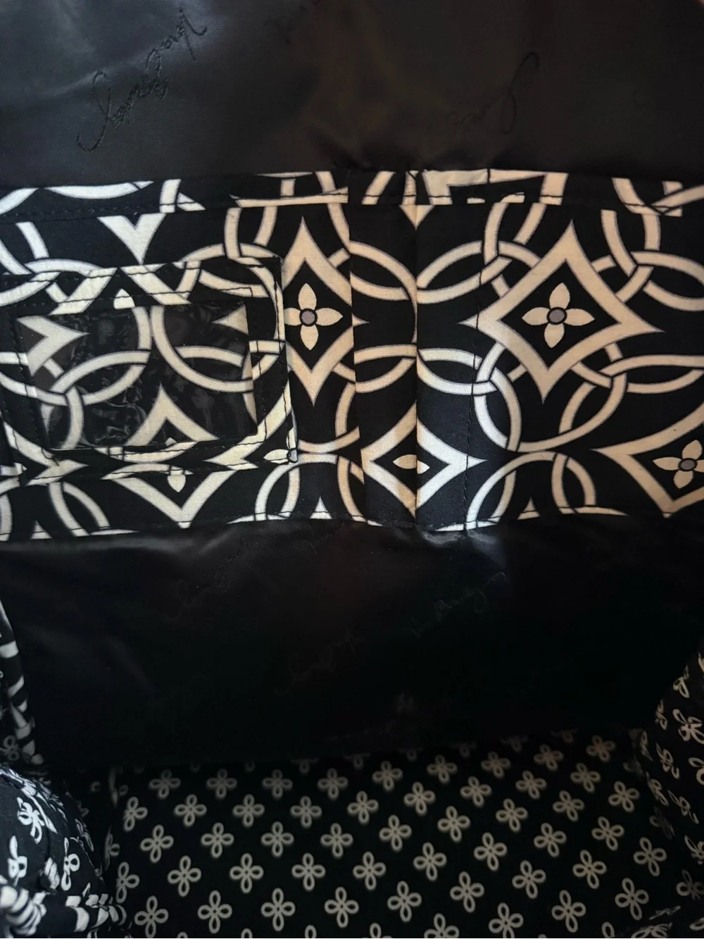 Vera Bradley Black and White Patterned Quilted Backpack